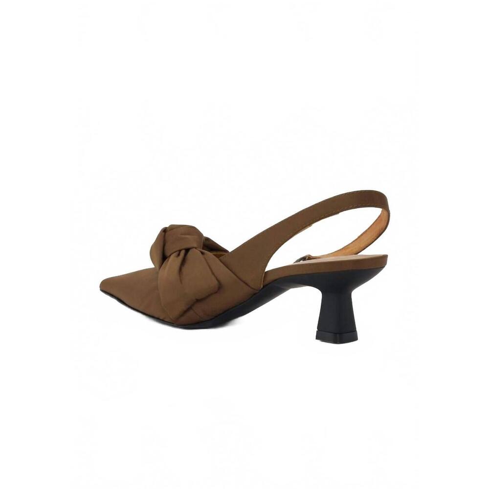 NEW GANNI women's bow kitten heel in chicory coffee - Picture 4 of 5